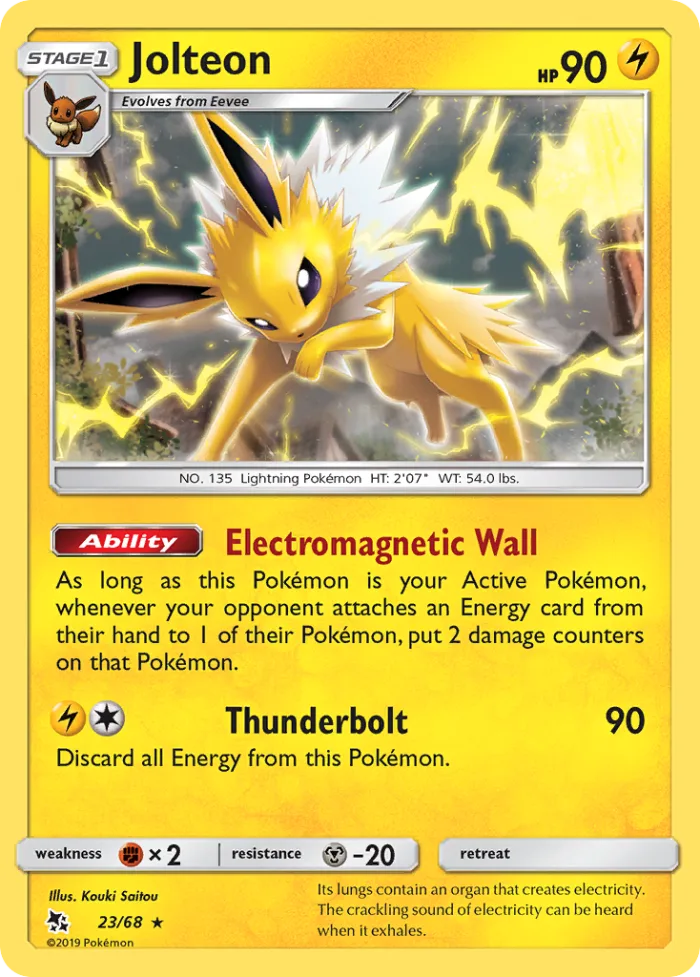 Jolteon #23 Hidden Fates Pokemon card