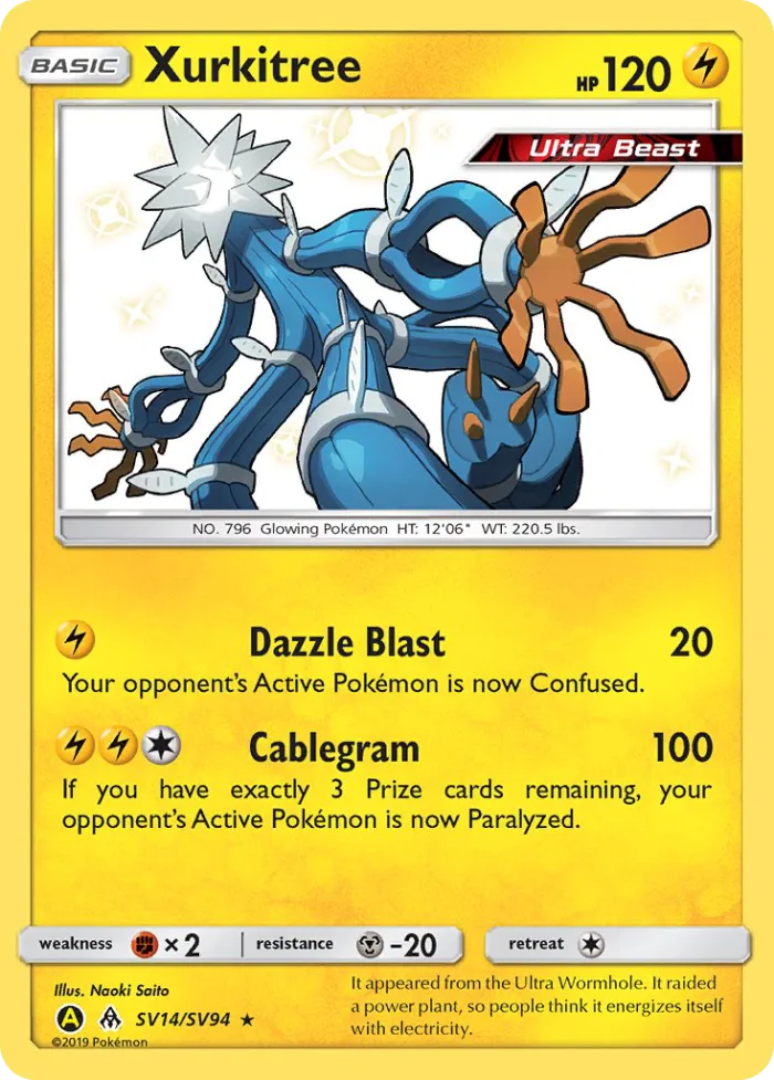 Xurkitree #SV14 Hidden Fates Pokemon card
