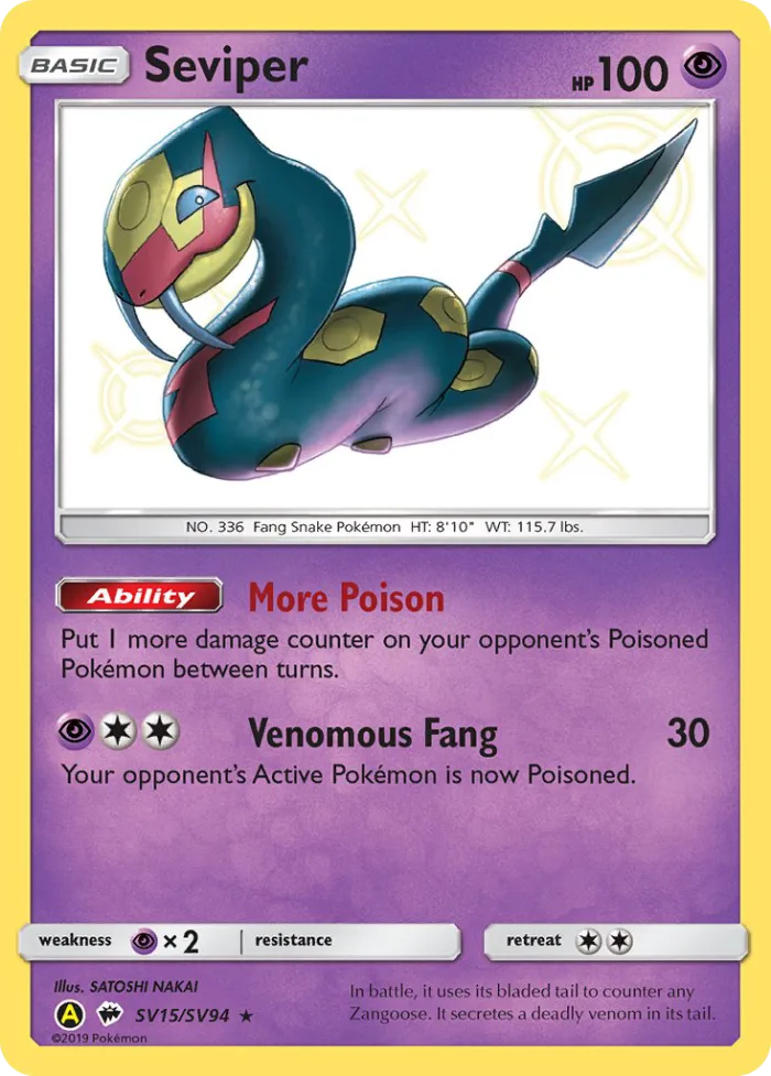 Seviper #SV15 Hidden Fates Pokemon card