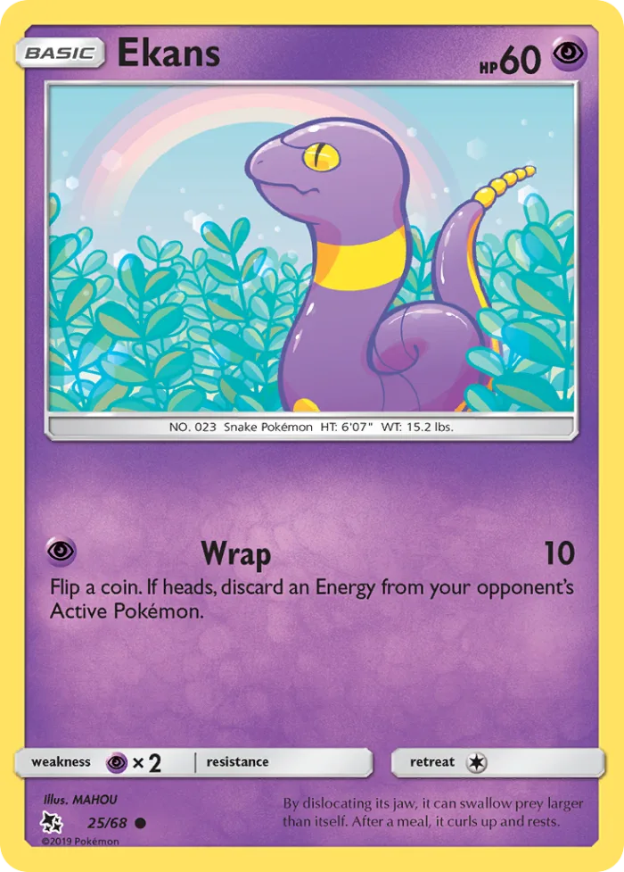 Ekans #25 Hidden Fates Pokemon card