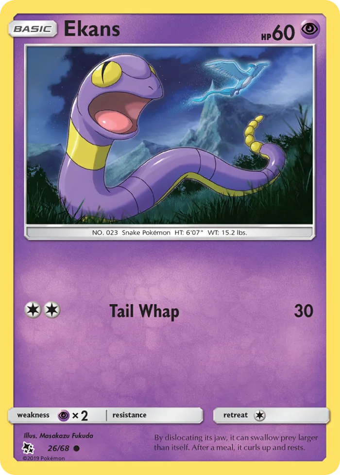 Ekans #26 Hidden Fates Pokemon card