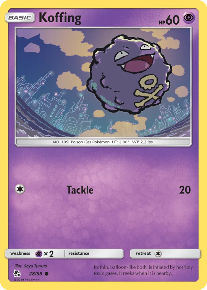 Koffing #28 Hidden Fates Pokemon card