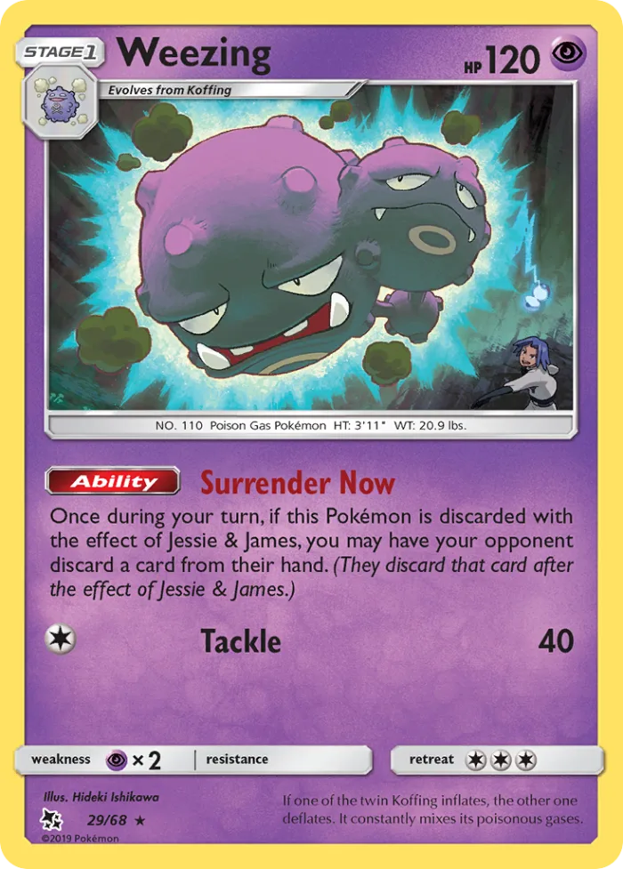 Weezing #29 Hidden Fates Pokemon card