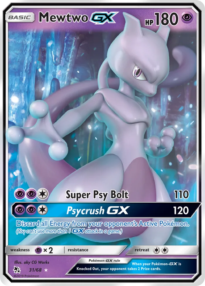 Mewtwo-GX #31 Hidden Fates Pokemon card