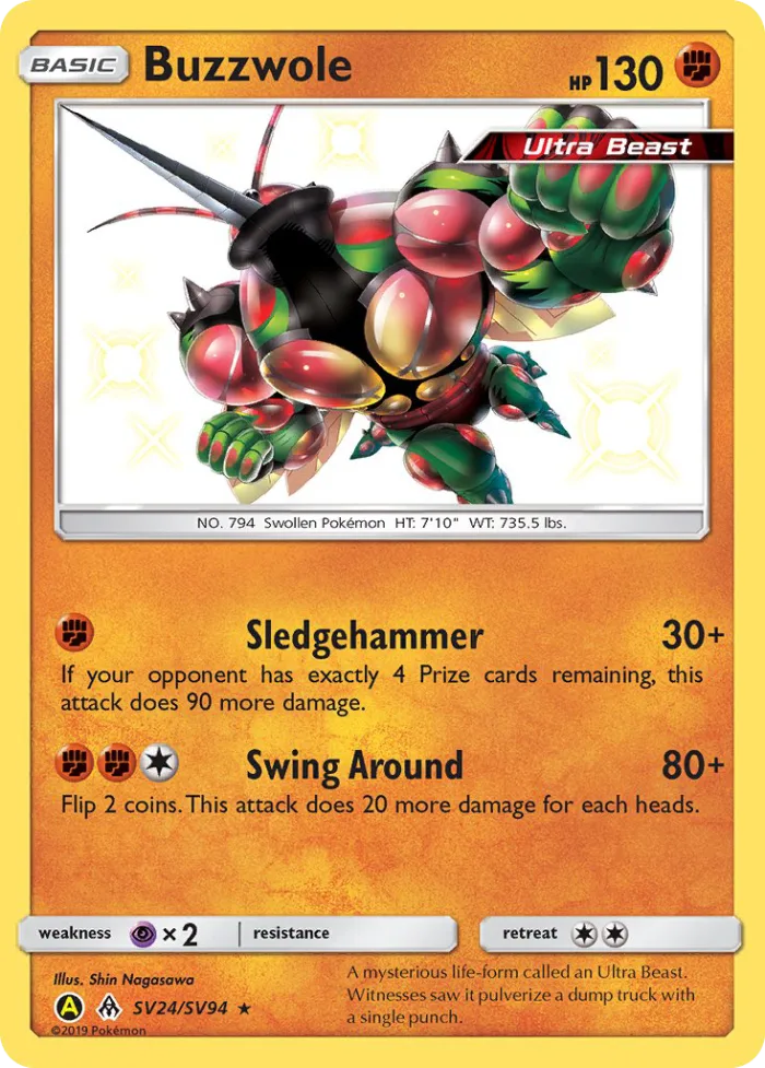 Buzzwole #SV24 Hidden Fates Pokemon card