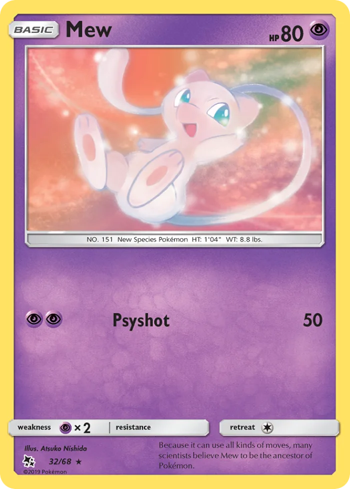Mew #32 Hidden Fates Pokemon card