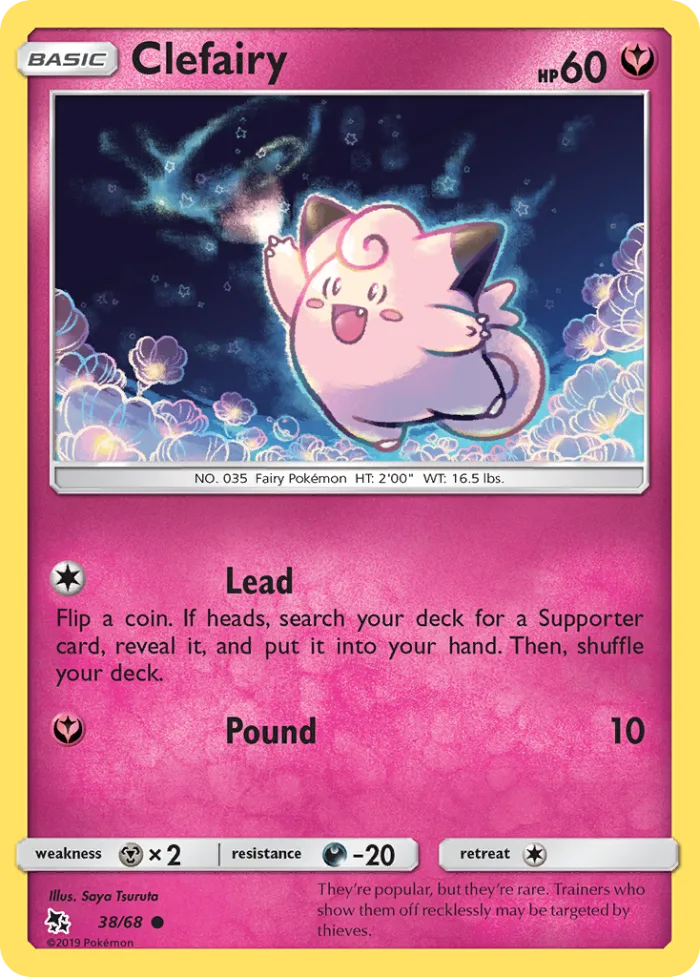 Clefairy #38 Hidden Fates Pokemon card