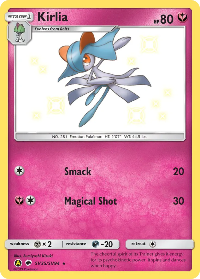 Kirlia #SV35 Hidden Fates Pokemon card