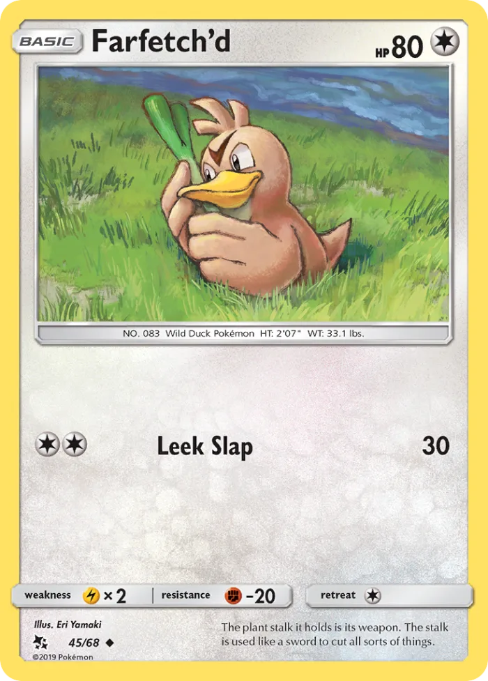 Farfetch'd #45 Hidden Fates Pokemon card