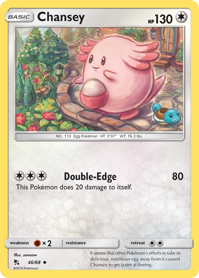 Chansey #46 Hidden Fates Pokemon card