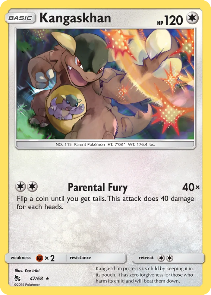 Kangaskhan #47 Hidden Fates Pokemon card