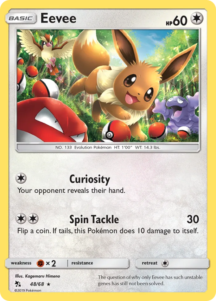 Eevee #48 Hidden Fates Pokemon card