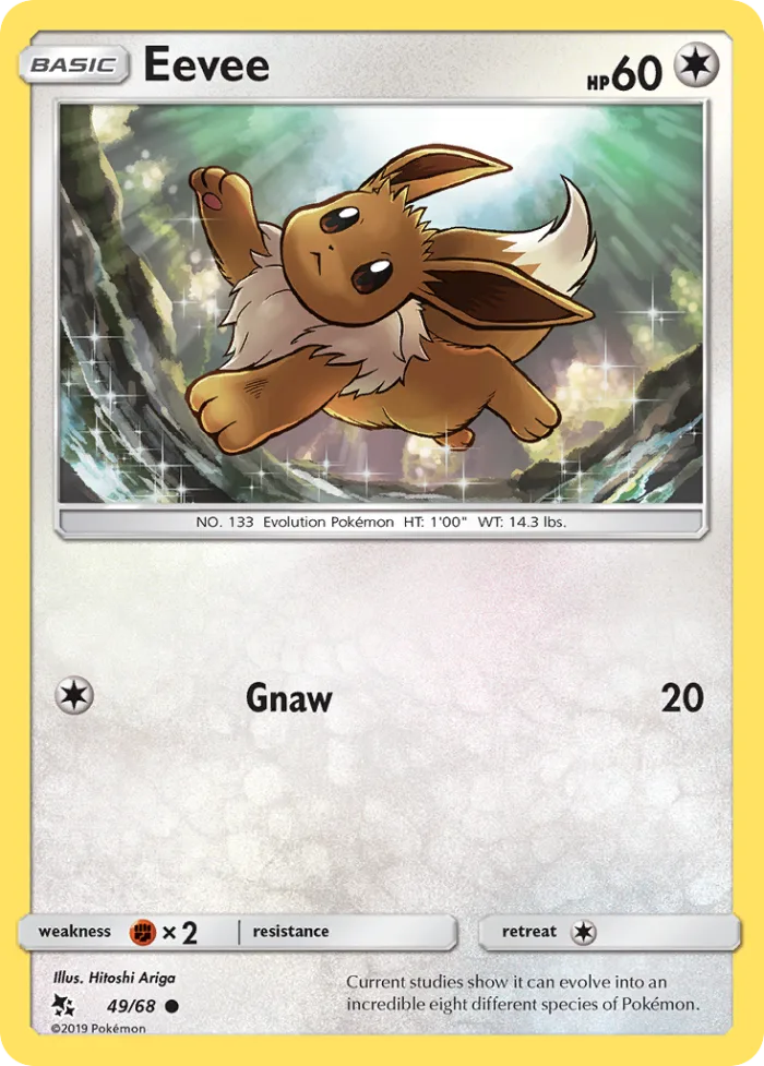 Eevee #49 Hidden Fates Pokemon card