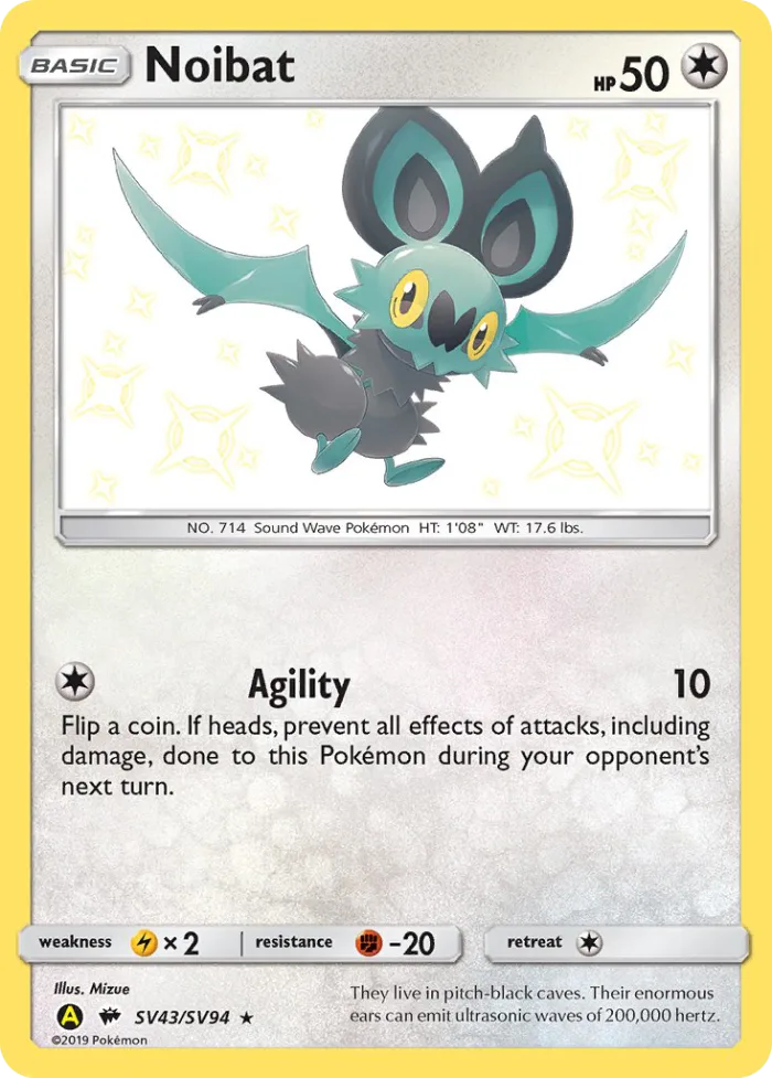 Noibat #SV43 Hidden Fates Pokemon card
