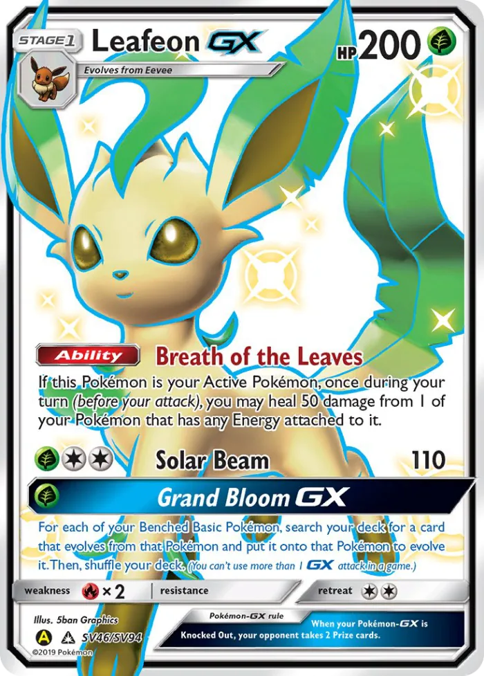 Leafeon-GX #SV46 Hidden Fates Pokemon card