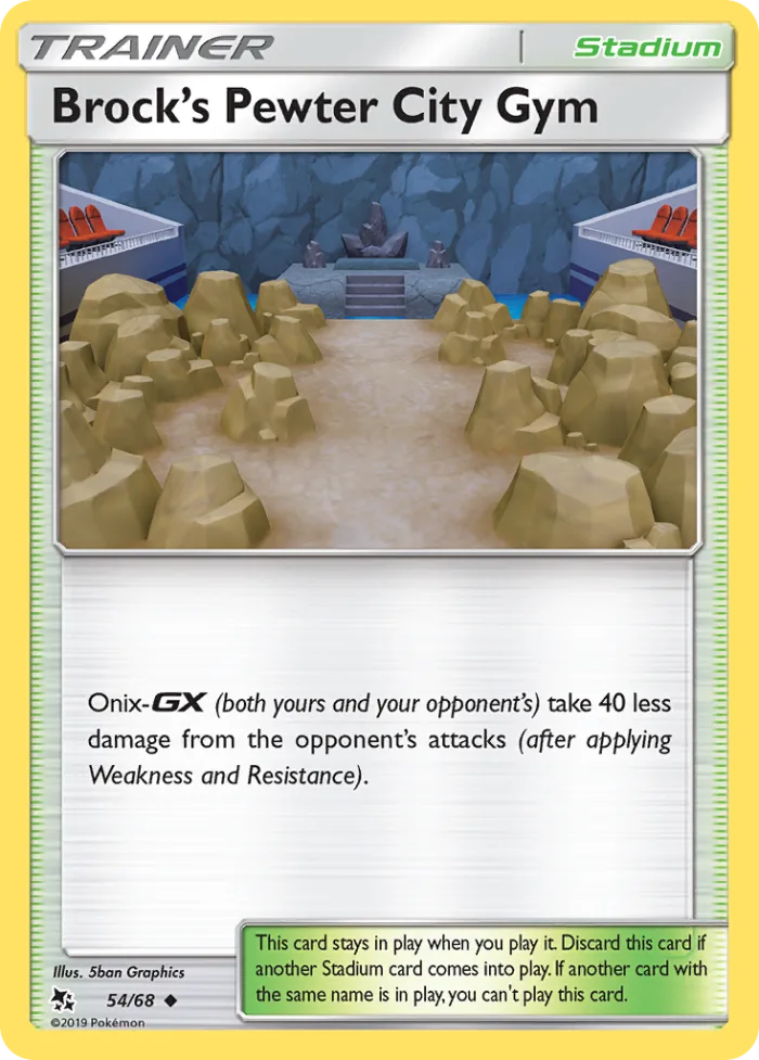 Brock's Pewter City Gym #54 Hidden Fates Pokemon card
