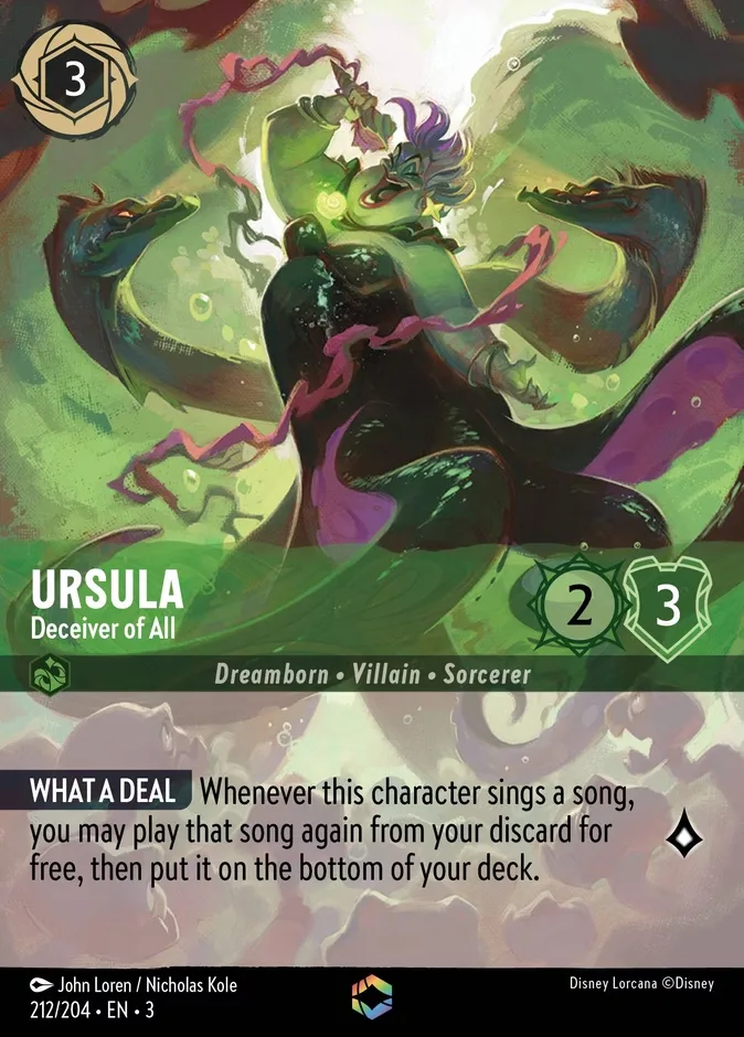Ursula #212 Into the Inklands Disney Lorcana card