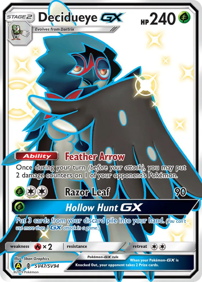 Decidueye-GX #SV47 Hidden Fates Pokemon card