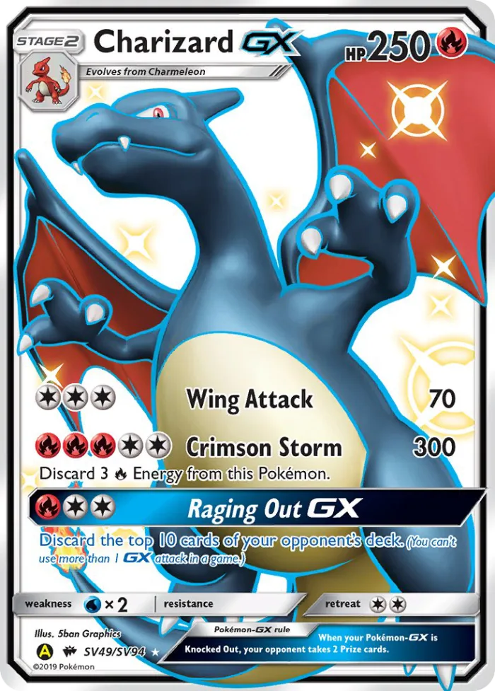 Charizard-GX #SV49 Hidden Fates Pokemon card