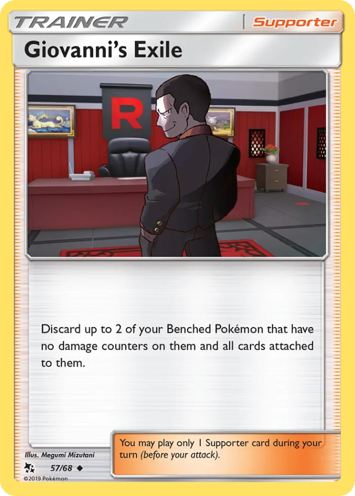 Giovanni's Exile #57 Hidden Fates Pokemon card