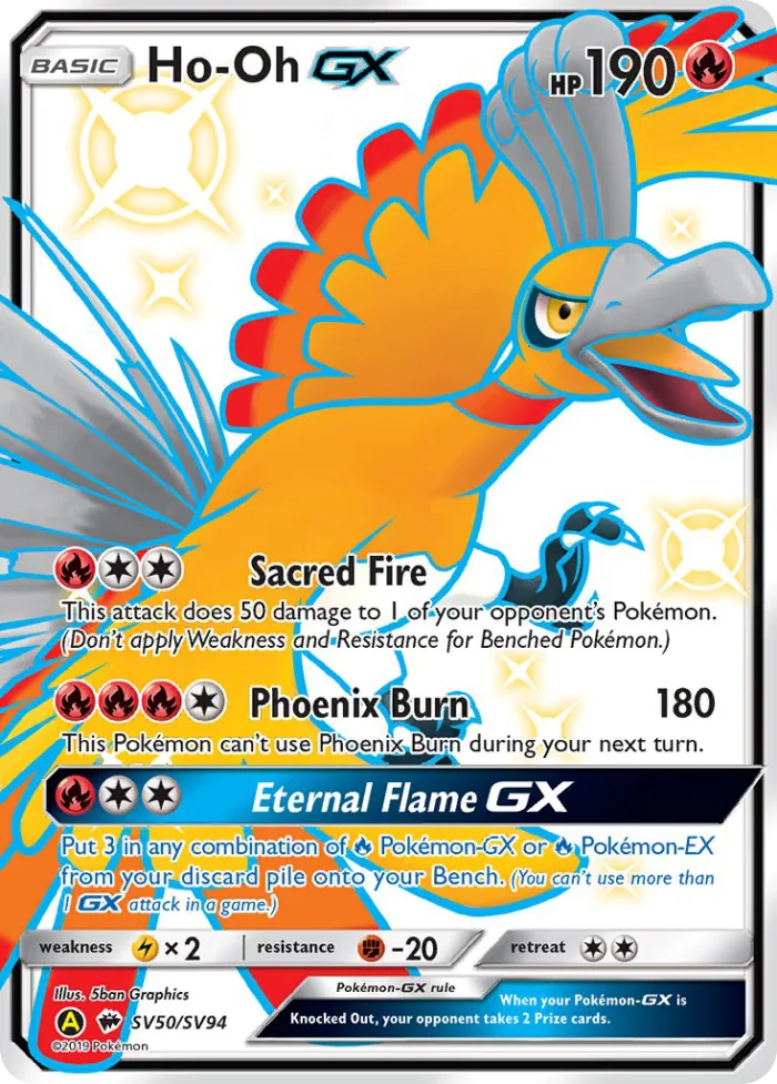Ho-Oh-GX #SV50 Hidden Fates Pokemon card