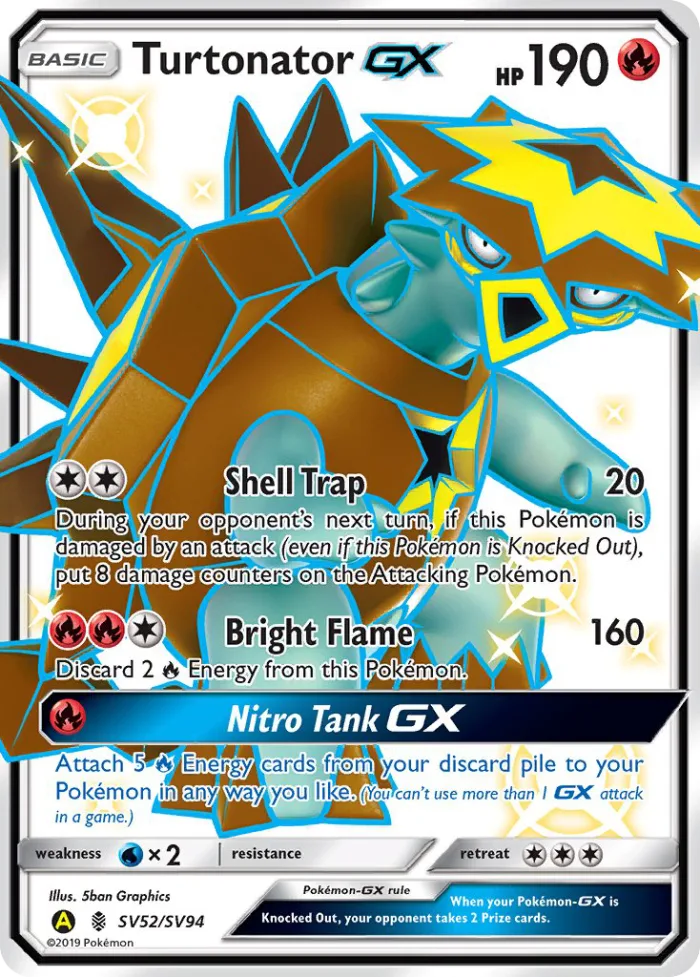 Turtonator-GX #SV52 Hidden Fates Pokemon card