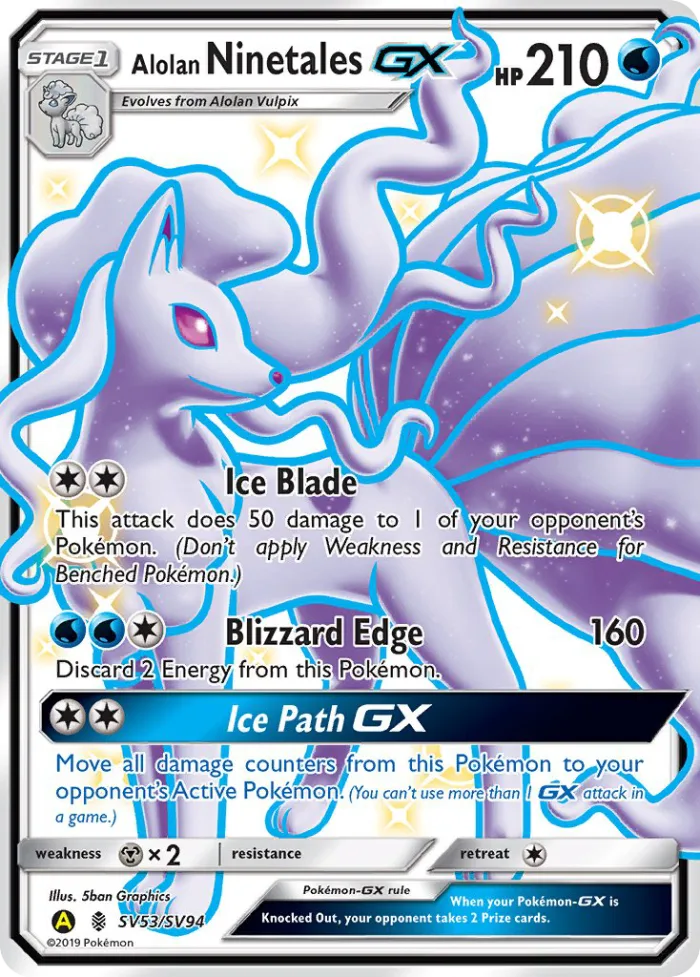 Alolan Ninetales-GX #SV53 Hidden Fates Pokemon card