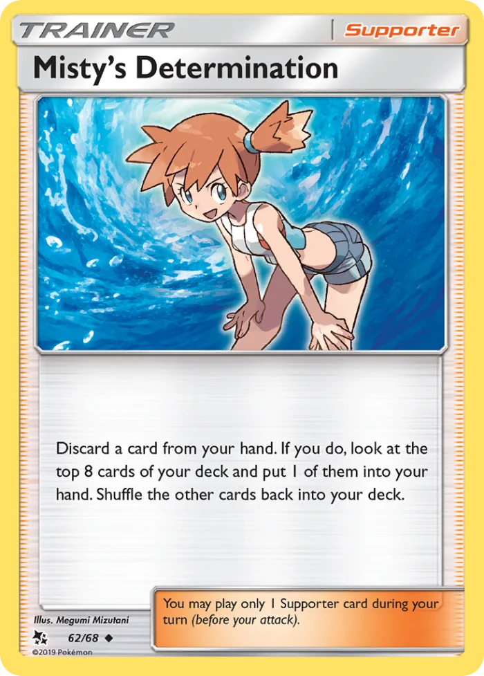 Misty's Determination #62 Hidden Fates Pokemon card