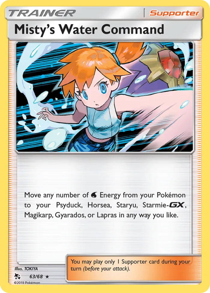 Misty's Water Command #63 Hidden Fates Pokemon card