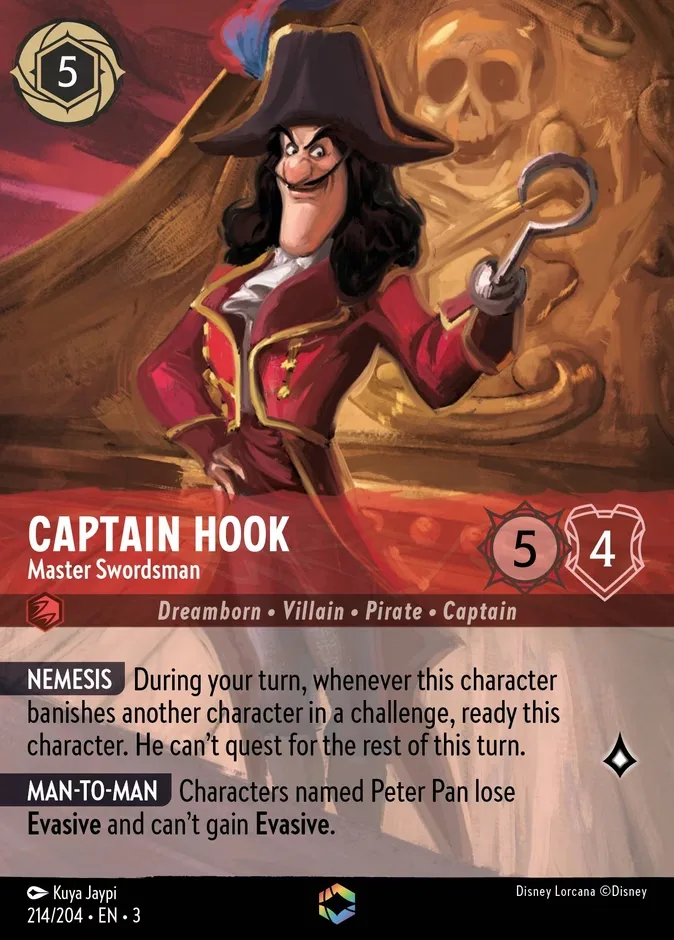 Captain Hook #214 Into the Inklands Disney Lorcana card