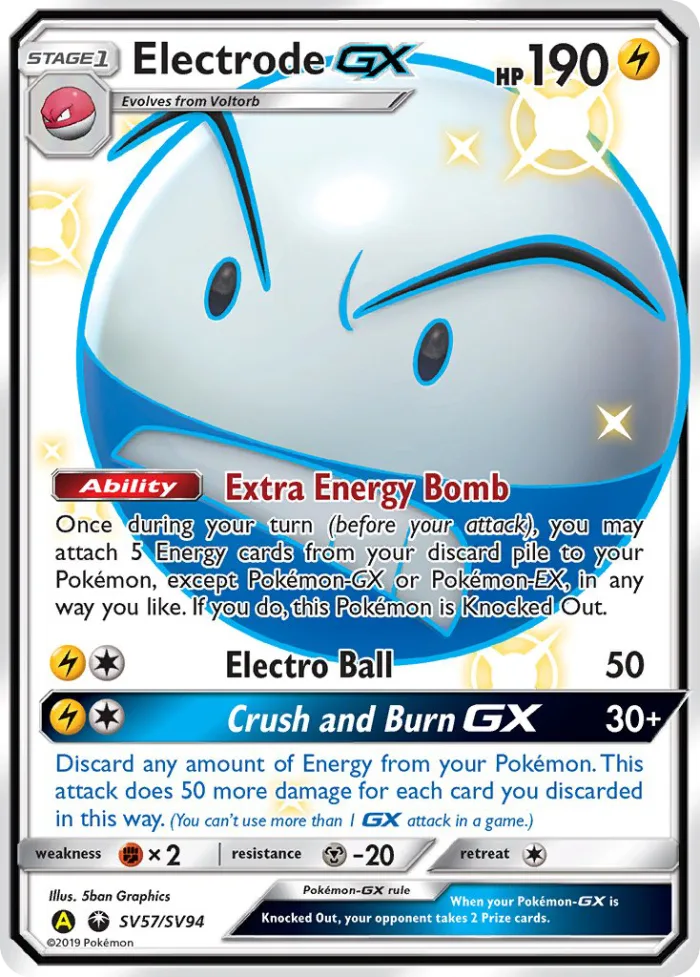 Electrode-GX #SV57 Hidden Fates Pokemon card