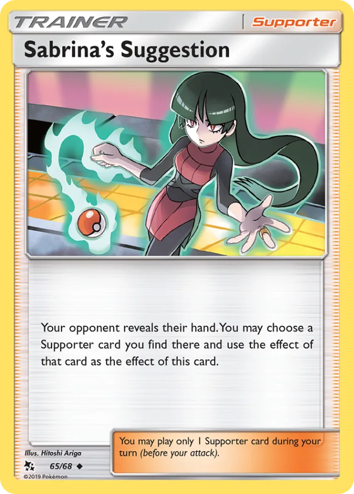 Sabrina's Suggestion #65 Hidden Fates Pokemon card