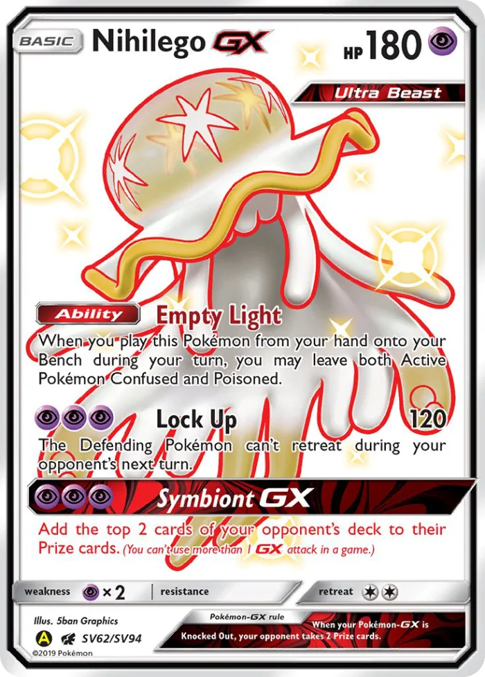 Nihilego-GX #SV62 Hidden Fates Pokemon card