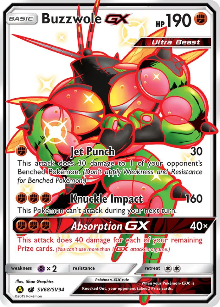 Buzzwole-GX #SV68 Hidden Fates Pokemon card