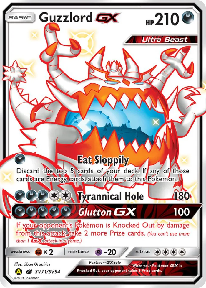 Guzzlord-GX #SV71 Hidden Fates Pokemon card