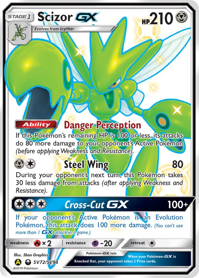Scizor-GX #SV72 Hidden Fates Pokemon card