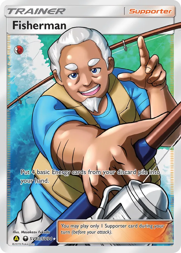 Fisherman #SV83 Hidden Fates Pokemon card