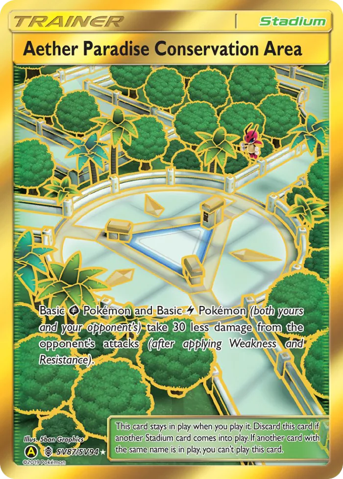 Aether Paradise Conservation Area #SV87 Hidden Fates Pokemon card