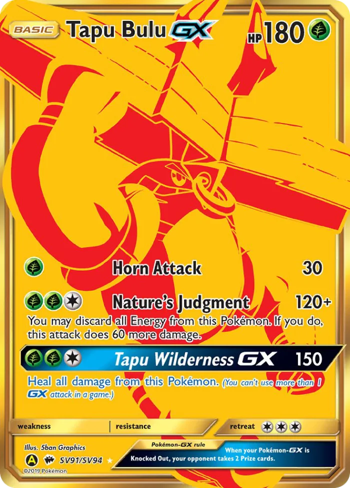 Tapu Bulu-GX #SV91 Hidden Fates Pokemon card