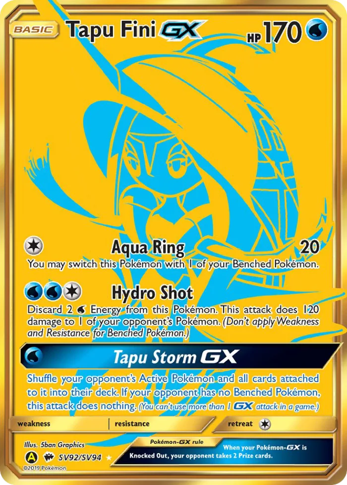 Tapu Fini-GX #SV92 Hidden Fates Pokemon card