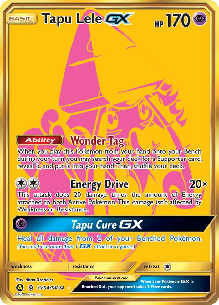 Tapu Lele-GX #SV94 Hidden Fates Pokemon card