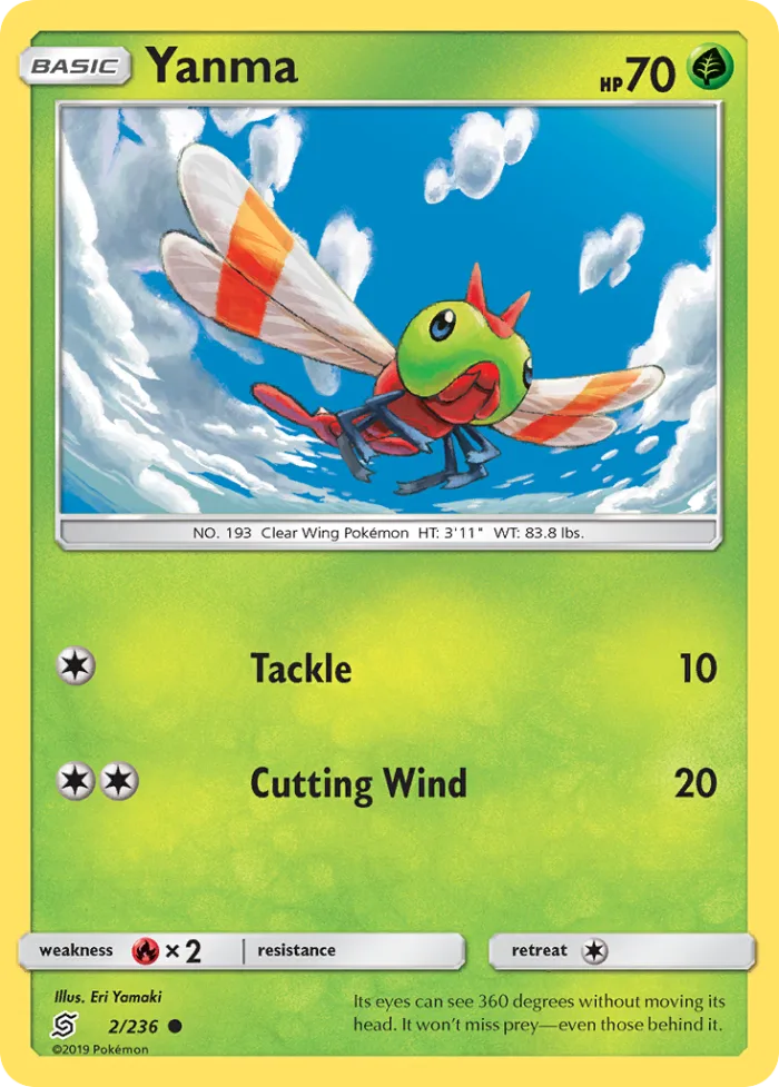 Yanma #2 Unified Minds Pokemon card