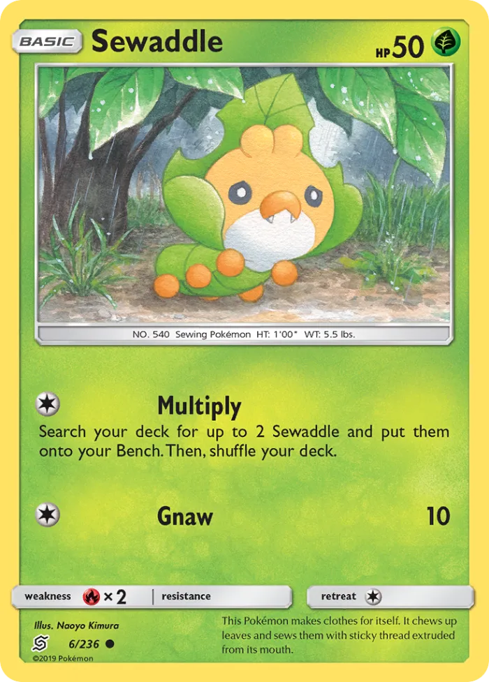 Sewaddle #6 Unified Minds Pokemon card