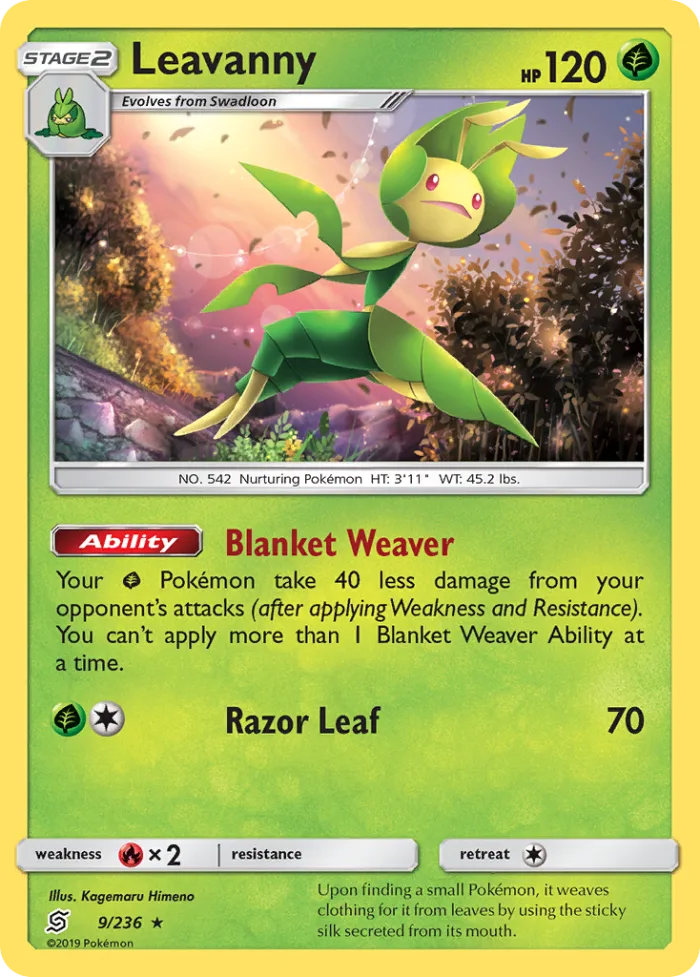 Leavanny #9 Unified Minds Pokemon card