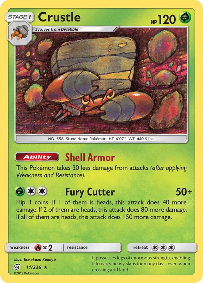 Crustle #11 Unified Minds Pokemon card