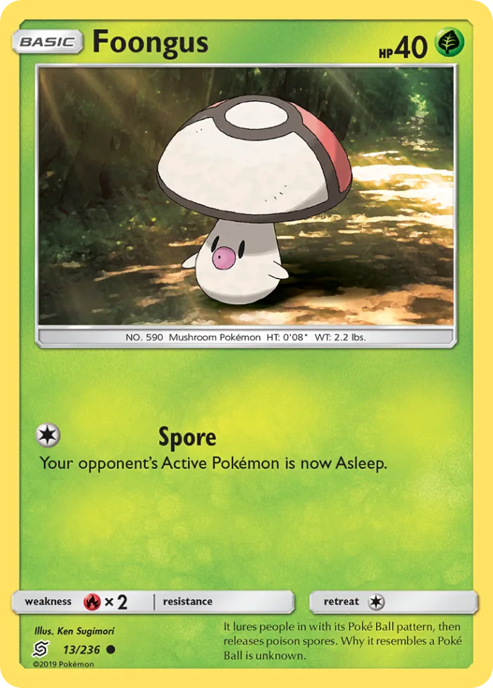 Foongus #13 Unified Minds Pokemon card