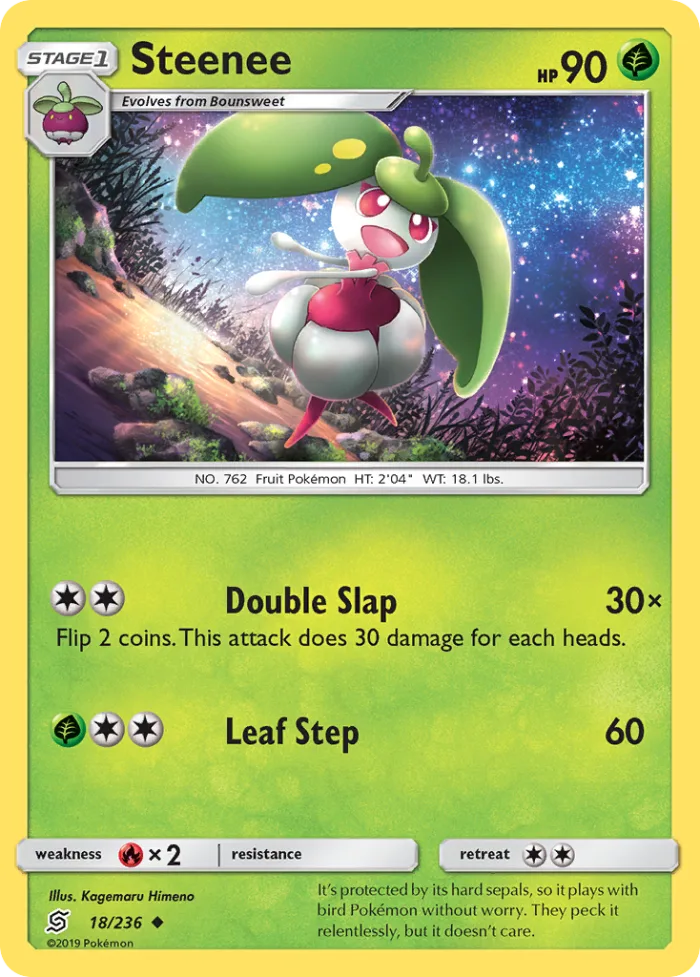 Steenee #18 Unified Minds Pokemon card