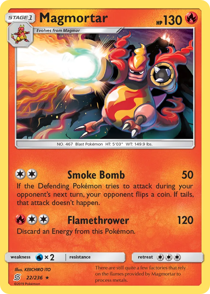 Magmortar #22 Unified Minds Pokemon card