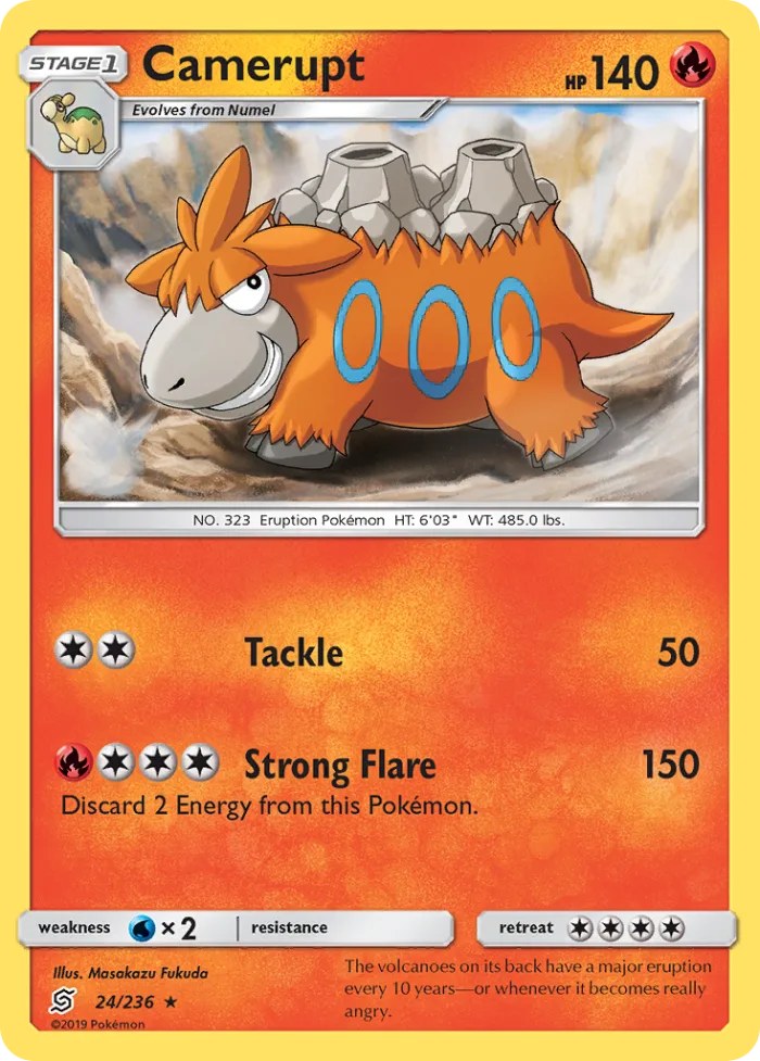 Camerupt #24 Unified Minds Pokemon card
