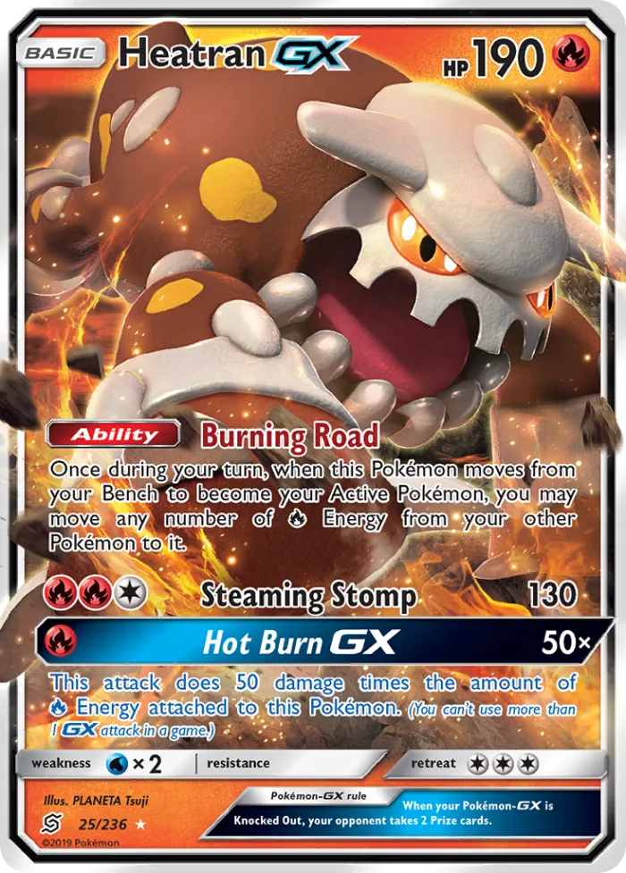 Heatran-GX #25 Unified Minds Pokemon card